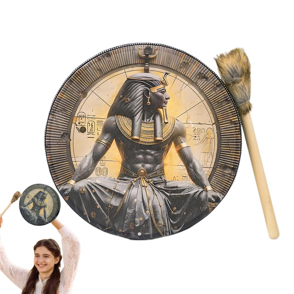 Шаманский Барабан Креативный Ручной работы Рамочный Барабан Модный 10-дюймовый Барабан Фараона Египта Богини Луны Ручной Барабан С Палочкой Для