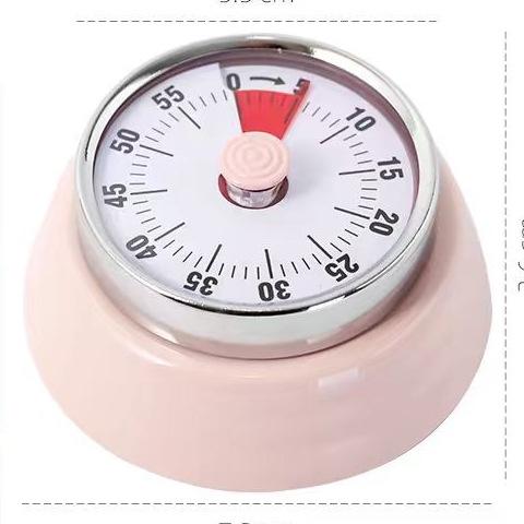 Stainless Steel Kitchen Timer 1 Hour with Magnet Mechanical Countdown Timer Reminder for Baking Magnetic Attraction розовый