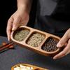 1Pcs Durable 2/3/4 Grids Solid Wood Tray Wooden Retro Food Plate Seasoning Tray Kitchen Dinner