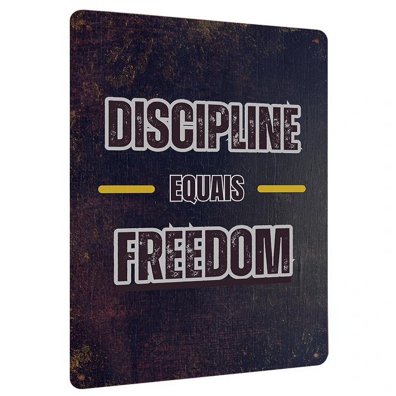 Discipline Equals Freedom Inspirational Metal Wall Art Vintage Home Office Decor Motivational Quote Iron Painting