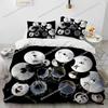 Art Style Unique Drum Kit Music Instruments Guitar Bedding Set Queen/King Size Duvet Cover Comforter Soft Bed Sheet Set Decor
