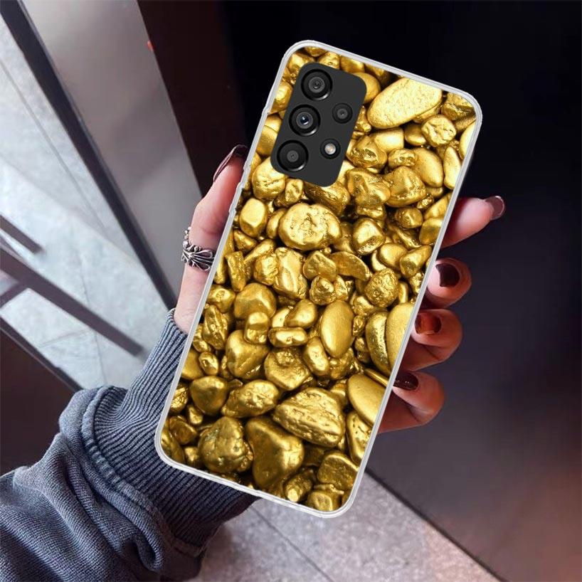 Fine Gold Pattern Printing Phone Case For Samsung Galaxy A52 A51 A50S A32 A22 A12 A02S A72 A71 A31 A70 A30S Note 20 Ultra 10 Plu