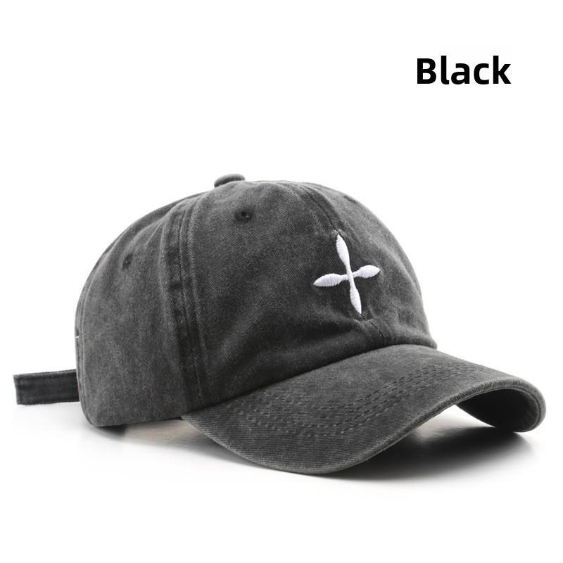 

Vintage Wash Unisex Baseball Cap With Curved Brim For Outdoor Sun Protection чёрный