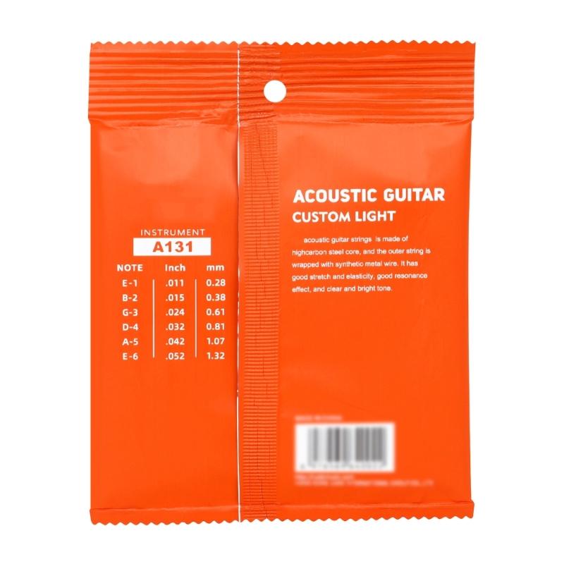 6Pcs 11-52 Folk Guitar Replacement String 6-string Acoustics Guitar Strings Strings Musical Instrument Accessories