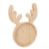 Xmas Wood Serving Platter Reindeer Shaped Snack Appetizer Tray Cheese Charcuterie Board   Salad Plate Holiday Decorative Round Dessert Dish