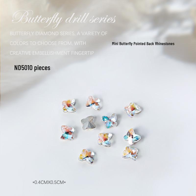 

Украшения для ногтей в виде бабочек с кристаллами и стразами (10 шт)