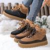 New Thick Bottom Women's Plush Lace Warm Shoes Outdoor Non slip Casual Shoes