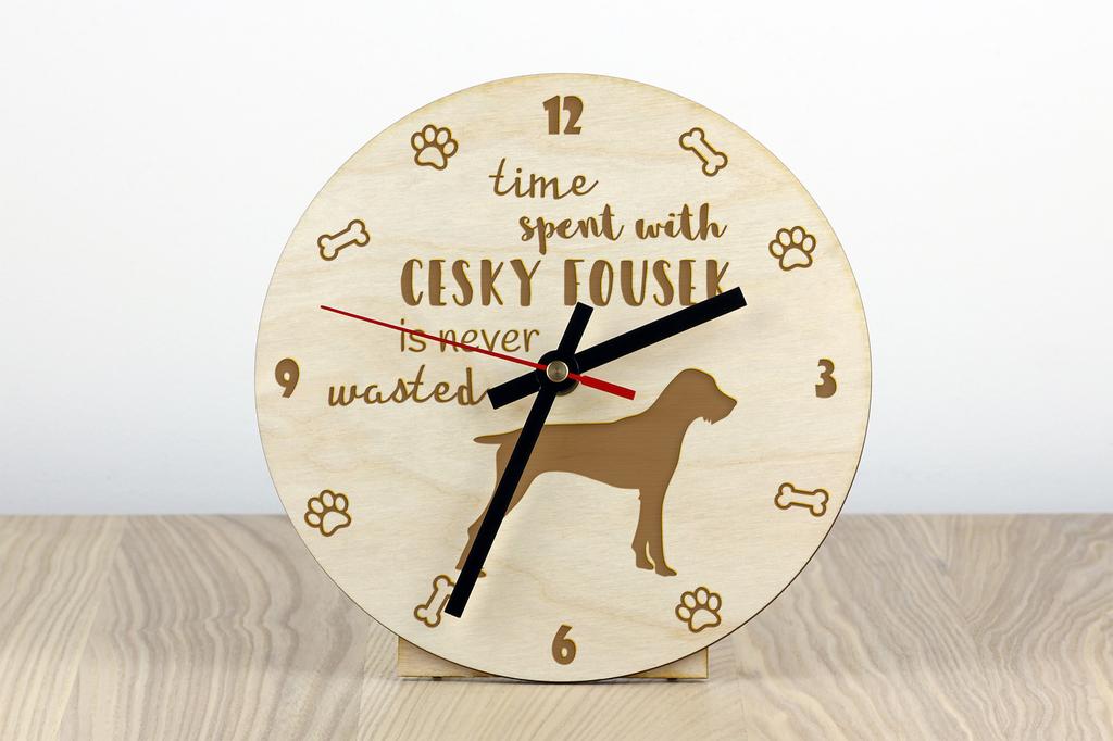 Bohemian Wire-haired Pointing Griffon, Cesky Fousek - clock with dog, wooden clock with engraving, personalised clock by Art-Dog