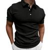 Summer Men's Polo Shirt Solid Color Short-sleeved Lapel T-shirt Casual Fit Top European and American Men's Clothing