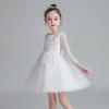 Kids Girls Korean Style Long Sleeve Princess Puffy Tulle Flower Girl Party Dress