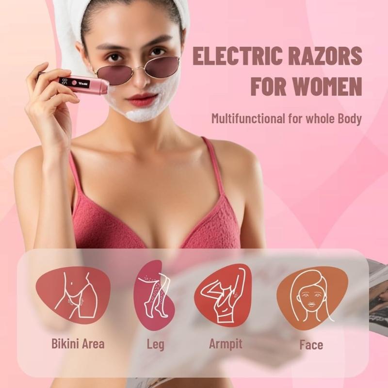 Rechargeable Bikini Line Trimmers For Ladies Featuring 2 Blades And LCD Screen For Precise Hair Removal