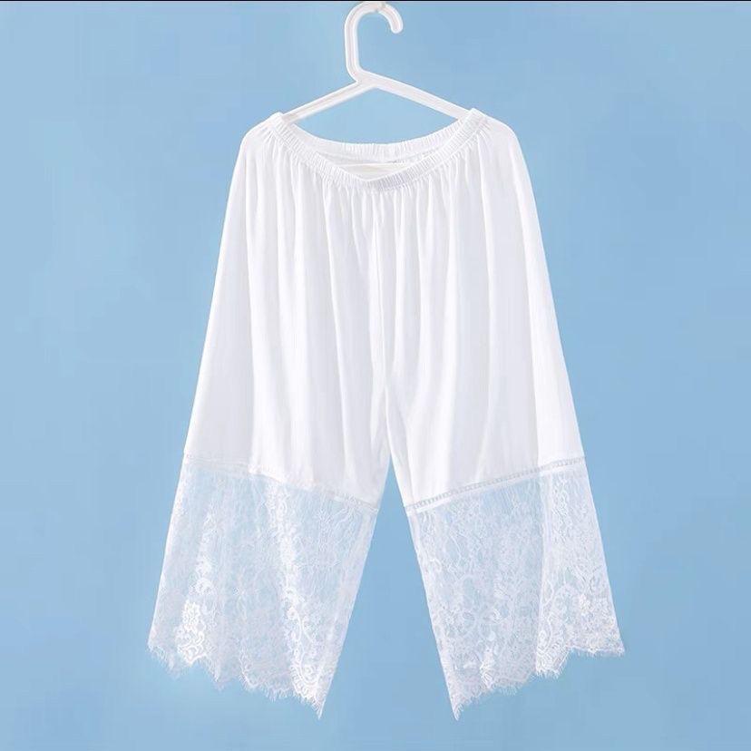 

Women s See-Through Lace Leggings with Velvet Splicing, Qipao-Style Hanfu Underpants One Size