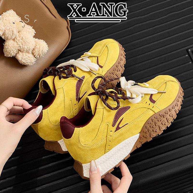 Leather German Training Shoes, Small Thick-soled Inner Height-increasing Women's Shoes, 2025 Spring New Forrest Gump Shoes, Casual Sports Shoes