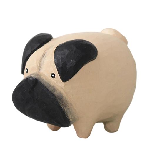 Kleine Holz-Hundefigur, Handgeschnitzte Welpenfigur, Rustikale Sammler-Tierstatue für Heim-Schreibtischdekoration, Geschenke für Hundeliebhaber