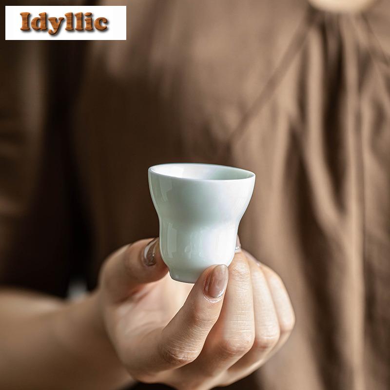 2 pz/lotto Tazza da tè a forma di zucca Blu Nebbioso Ciotola da tè Estetica Bella Tazza da tè Tazza per degustazione del tè Tazza per aromi Set da tè Tazze da maestro Jianzhan 25ml