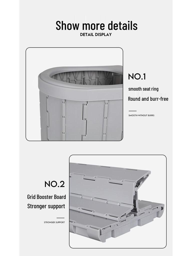 Portable Odor-Proof Folding Toilet for Vehicle, Camping, and Outdoor Emergencies