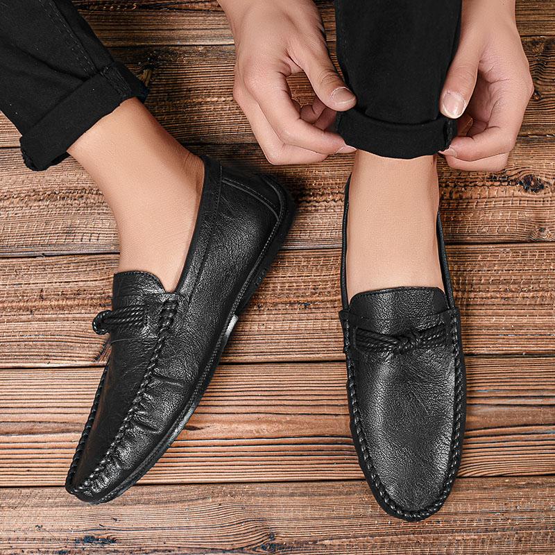 Fashion Men Loafers Shoes Man 2025 Fashion Comfy Slip-on Drive Moccasins Footwear Male Brand Leather Boat Shoes Men Casual Shoes