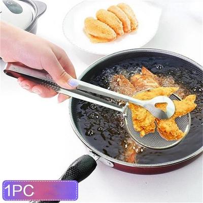1PC Creative Filter Spoon with Clip Multi-functional Stainless Steel Colander Oil-Frying Filter Fried Food Clip Kitchen Gadgets
