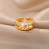 Heart Rings for Women Grils Gold Plated Adjustable Stainless Steel Ring 2026 Trend Luxury Wedding Couple Jewelry anillos mujer