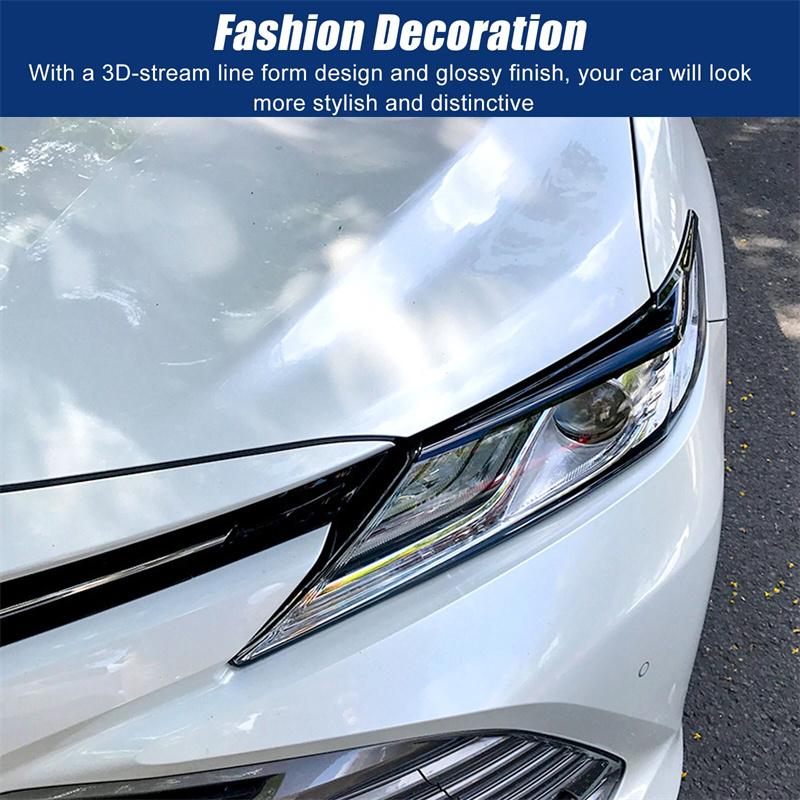 1 Paar Koplamp Ooglid Cover Koplamp Lamp Wenkbrauwen Vormen Trim Voor Toyota Camry Le Xle Se Xse 2018-2023