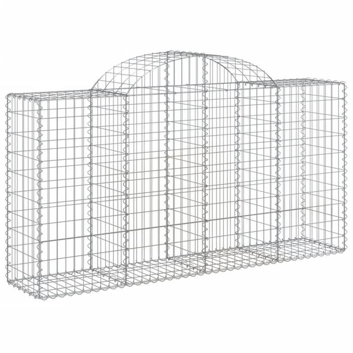 VidaXL Paniers à gabions arqués 3 pcs 200x50x100/120 cm fer galvanisé, gabion, cage de gabion, panier de mur de gabion, mur 3146321
