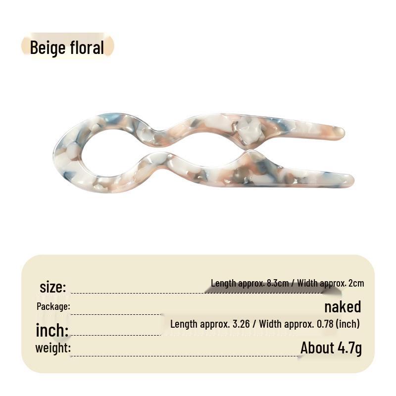 Elegant U-shaped Acrylic Hairpin for Women's Bun - New Chinese Style