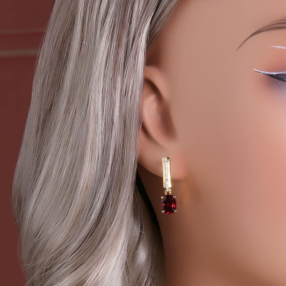 Elegant S925 Sterling Silver Earrings with Natural Garnet Stones January Birthstone Fine Jewelry for Women Birthday Gift