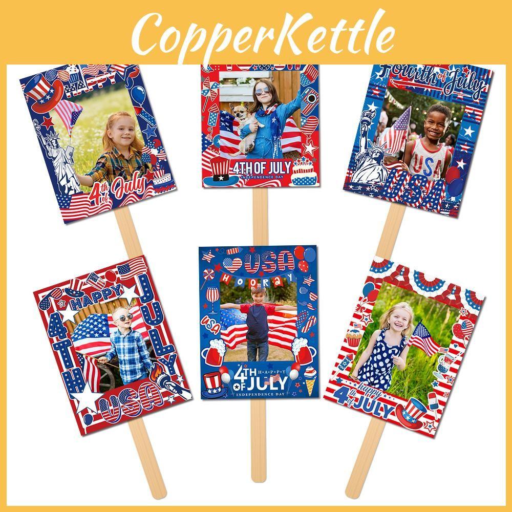 Independence Theme Day Flag Pattern Handheld Photo Frame Shooting Prop Decor