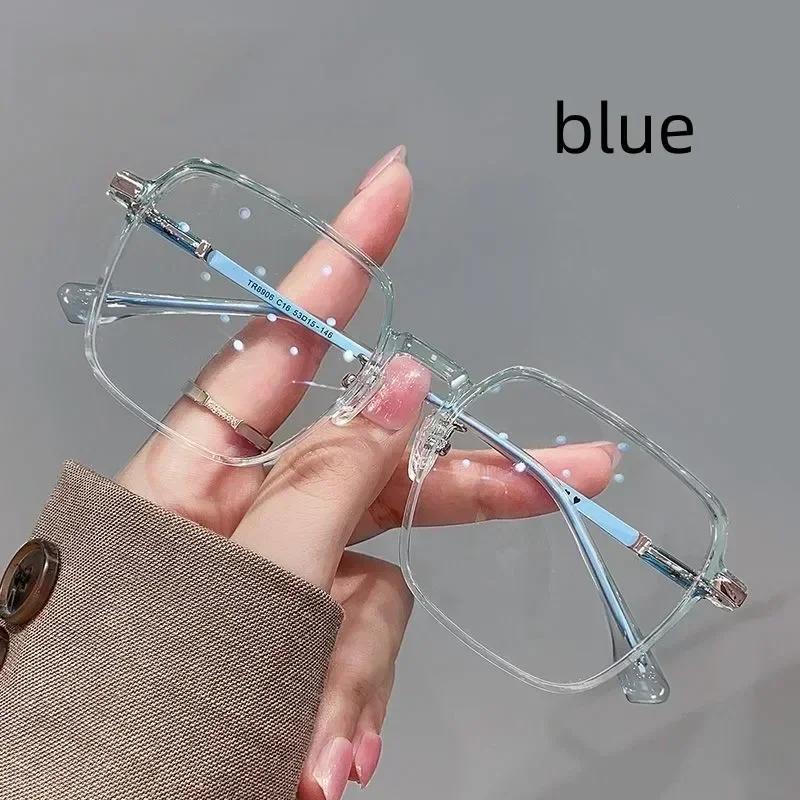 Elegant Light Anti Blue Glasses Fashion High Definition Big Square Frame Eyeglasses Women Men Outdoors Eyewear Back To School