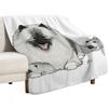 Happy Keeshond Dog with Puppies  Cute Keesies Keeshonden Throw Blanket Decorative Soft Throw Blanket for Couch Sofa