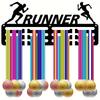 1pc Iron Running Medal Holder Wall Mount, 11.4x5.1 Inch Metal Display Rack with Hooks for Marathon Race Finishers, Modern Home Decoration