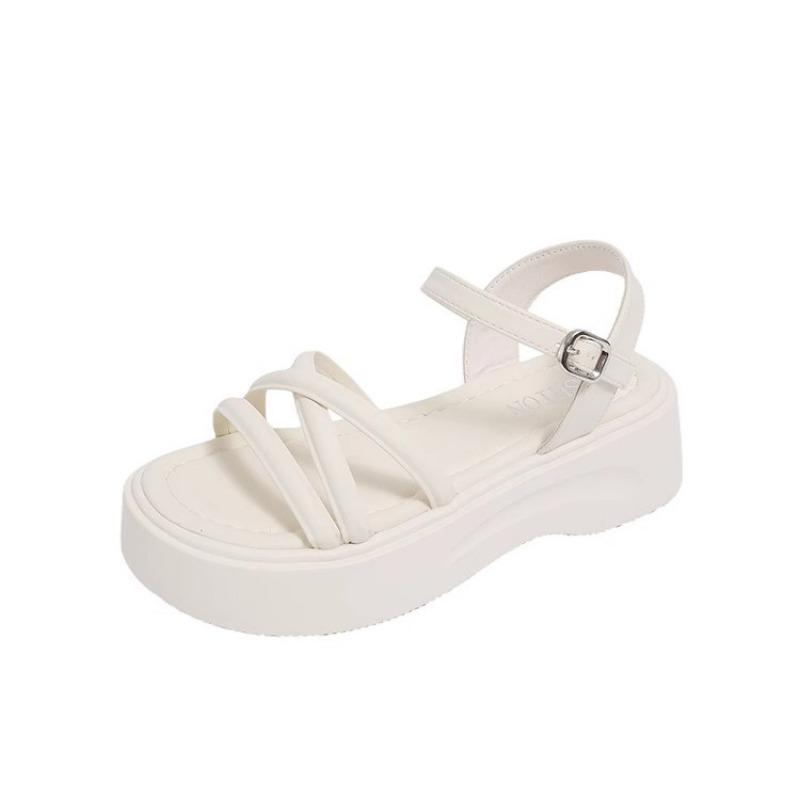 Muffin Platform Sandals Women's Summer New Models with Skirts Simple and Versatile One-word with Beach Shoes
