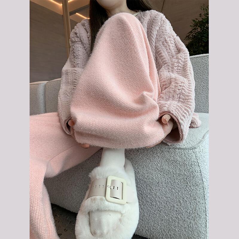 UNIFREE Women's Plush Faux Mink Fleece Warm Casual Pants