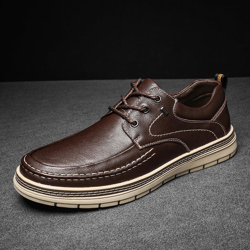 FashionBrand New Mens Genuine Leather Shoes Trend Comfortable Loafer Men Shoes Design British Casual Boat Shoes Men Sneakers Moccasins
