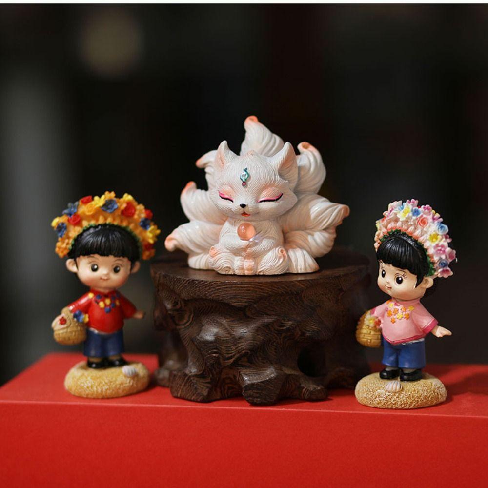 Creative Animal Sculpture Cute Garden Miniatures Figurine Desktop Ornament Little Statue  Office