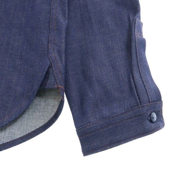 Unused Johnbull Long Sleeve Denim Shirt 38 Indigo Blue Eye Work Shirt Men's Used