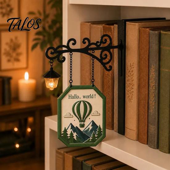 Illuminazione Retro per Libreria Lampada Decorativa con Fermalibri Integrati Lanterna da Biblioteca in Ferro per Angolo Lettura Decorazione Unica per Ufficio Domestico LED Libro