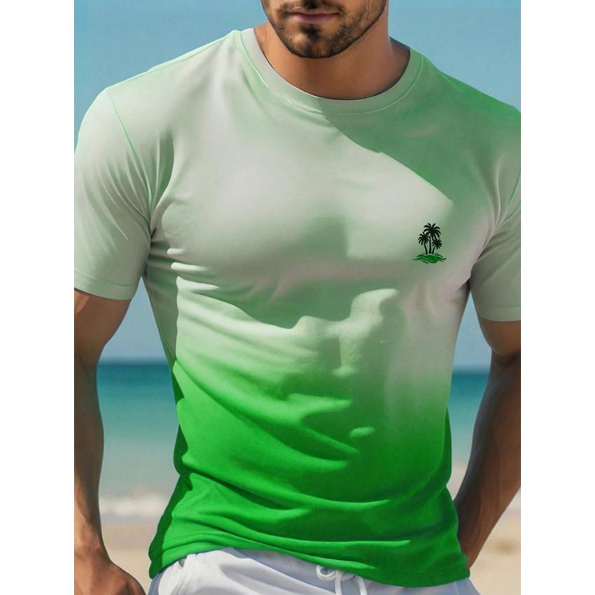 Hawaiian Street Fashion Men's T-shirt Summer Beach Vacation Men's Casual T-shirt Outdoor Beach Men's Short-sleeved Tops