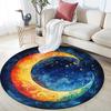 Crescent Moon Round Area Rug,Carpet Rug for Living Room Bedroom Sofa Playroom Decor,Non-slip Floor Mat