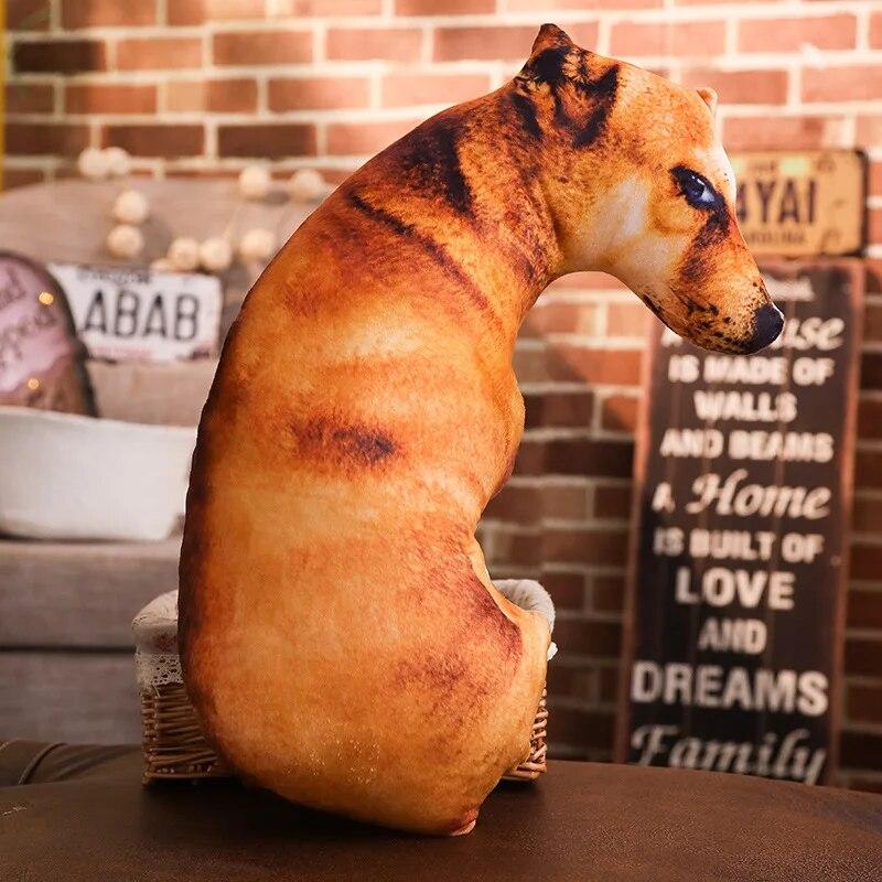 3D Cute Bend Dog Perna 20CM Pernă de aruncare Animal realist Funny Dog Head Cosplay Copii Jucărie preferată Pernă Cadou de Crăciun Acasă Cute Bend Dog Domp