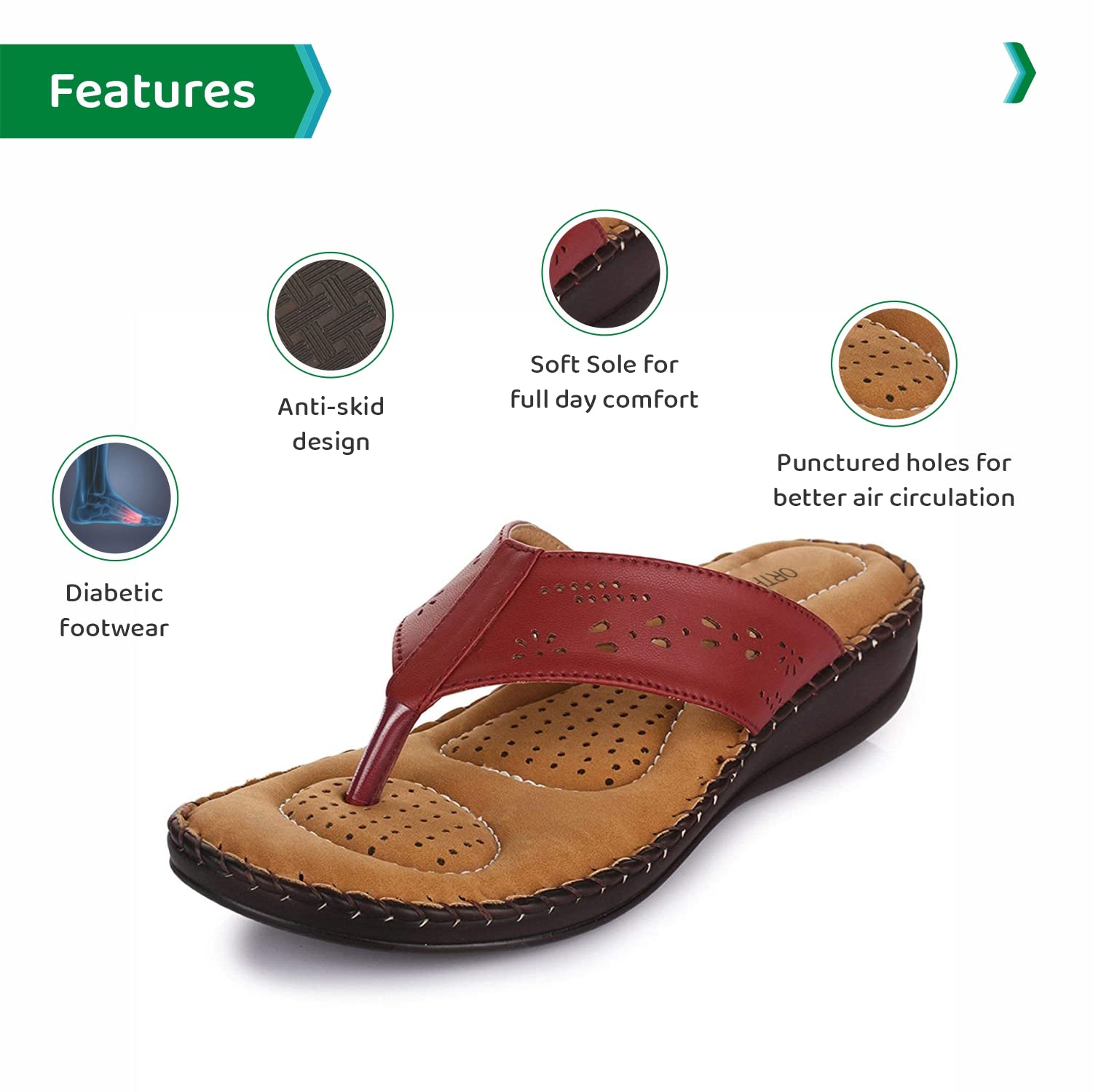 Ortho Joy Extra Soft Doctor Ortho Slippers For Men - 5Uk 5 UK