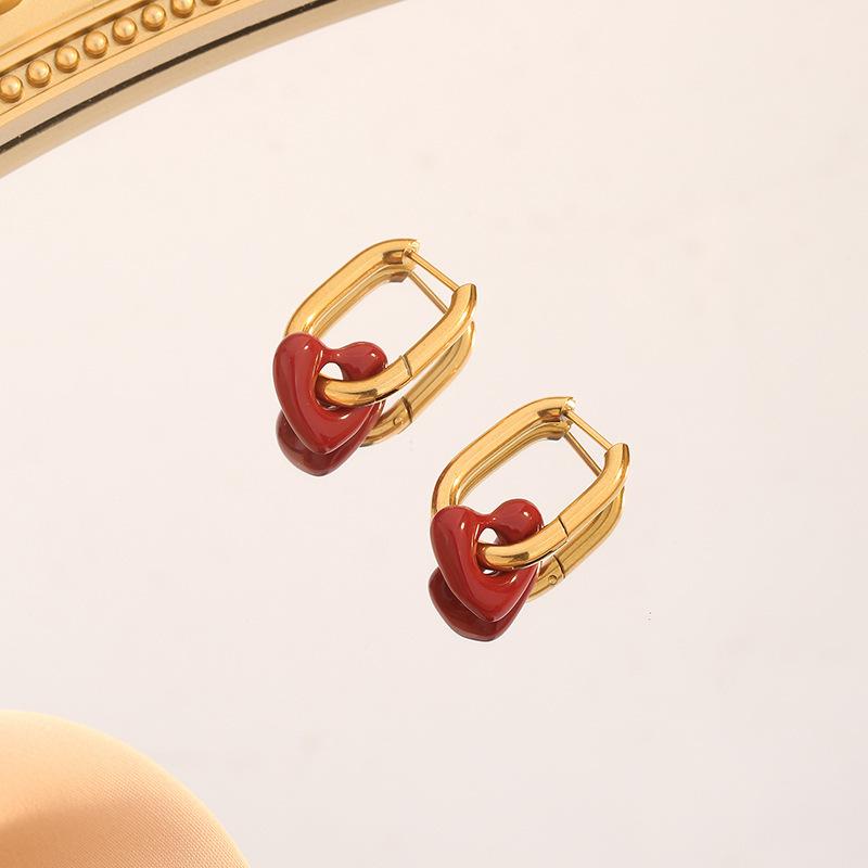 Versatile and Niche Hollow Out Heart-shaped Earrings 1 pair