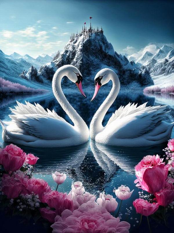 Love Swan Lake Diamond Painting New Arrivals Animals Flower Diy Full Square Round Drill Rhinestone Embroidery Rose Mosaic Cross Stitch Kits Wall Decor