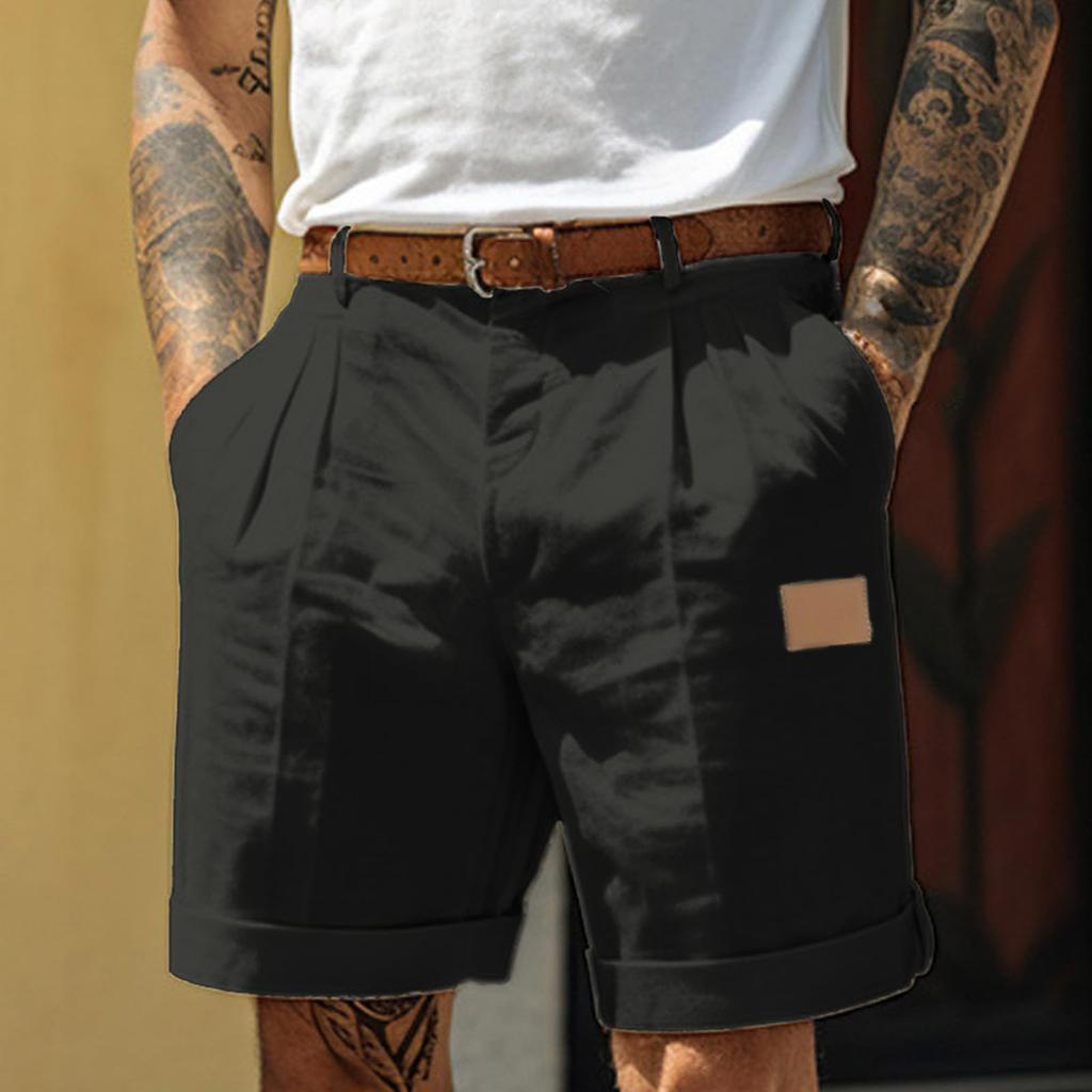 Pantaloncini Casual da Uomo Con Comode Tasche Leggere a Bottone e Pantaloncini da Spiaggia Monocromatici