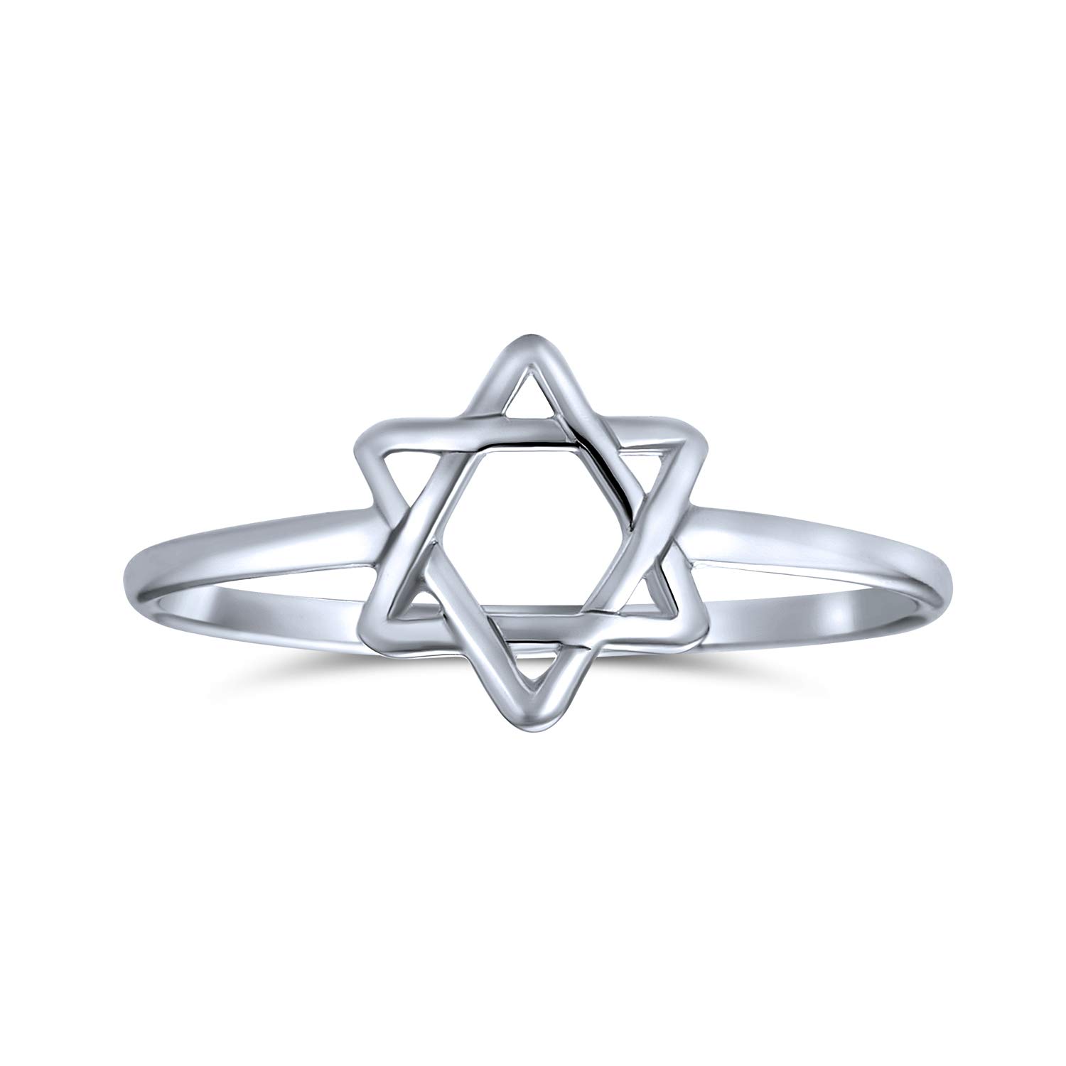 

Minimalist Delicate Knuckle Thin 1MM Band Stackable Traditional Religious Magen Judaic Jewish Hanukkah Intertwined Star of David Midi Ring for Women срібний