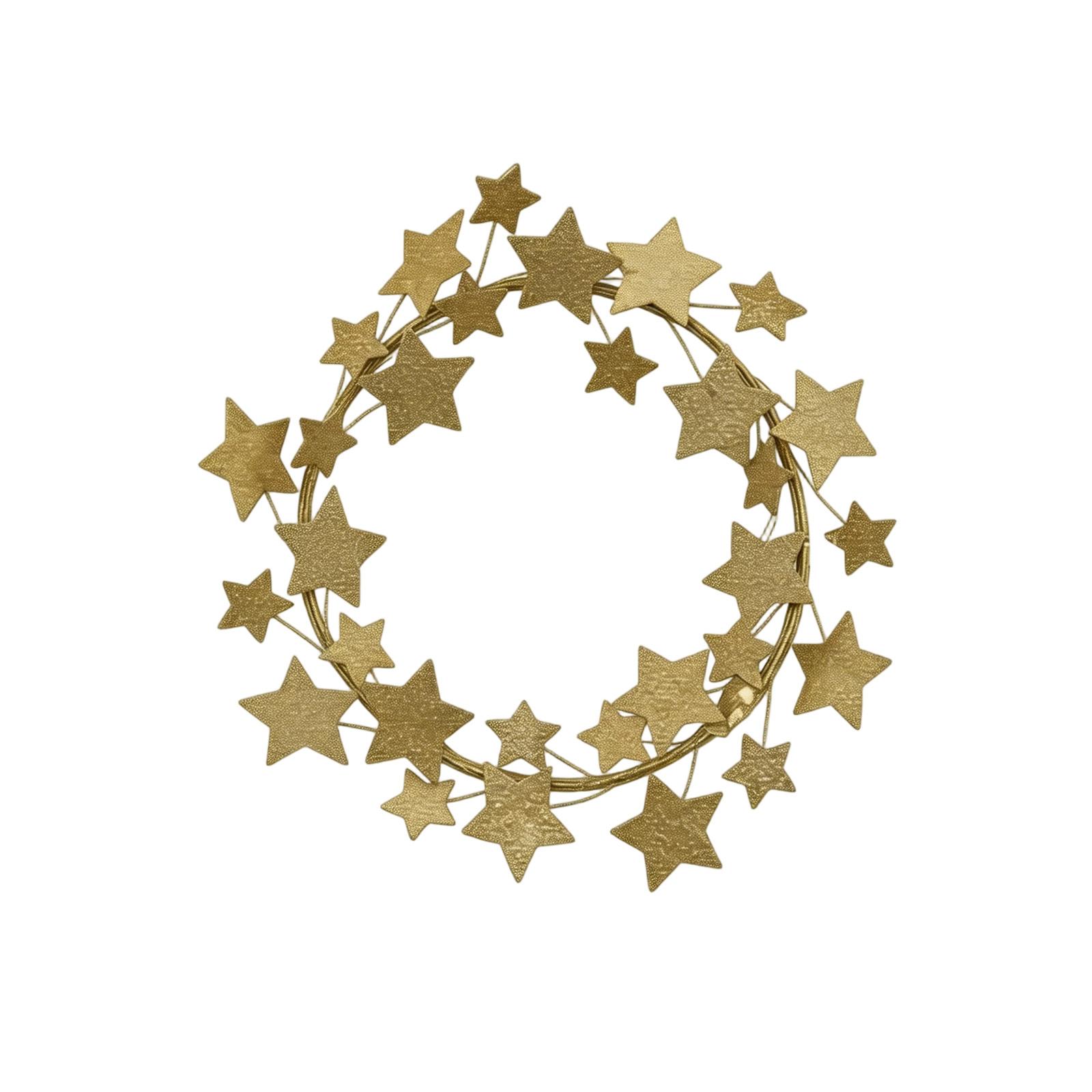 

28cm Star Wreath Decorative Metal Wire Frame with Multiple Star Shapes for Wall Hanging Indoor Outdoor Use One Size золотой