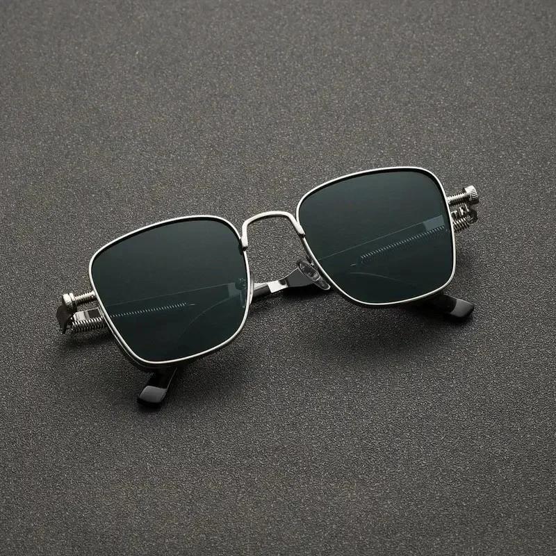 Metal Sunglasses Man Driving Retro Spring Driving Outdoor Sports Rectangular Eyewears Decorative Glasses Uv400 Zonnebril Heren