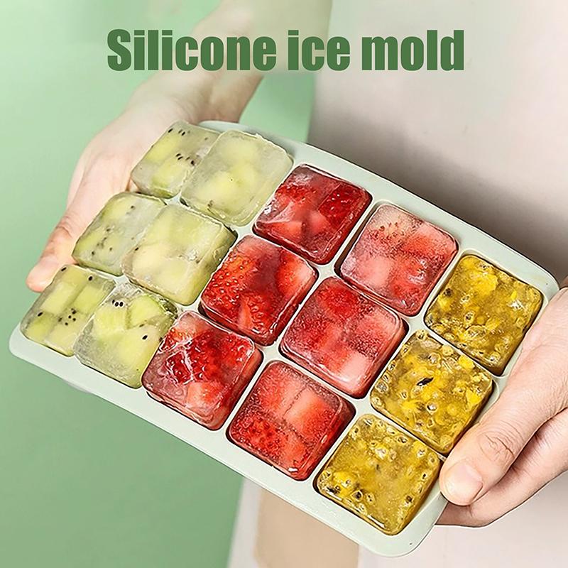 6/15 Grid Big Ice Tray Mold Giant Jumbo Large Food Grade Silicone Ice Cube Square Tray Mold Diy Ice Maker Ice Cube Tray With Lid