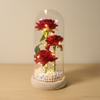 Simulation Eternal Flower Rose Bouquet Glass Cover Qixi Festival Valentine's Day Mother's Day Christmas Gift Box Finished Product