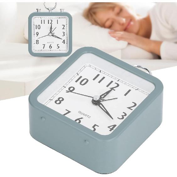 Analog Alarm Clock Battery Alarm Clock Desk Clock Simple Alarm Clock Small Table Clock for Home School Office Bedside Desk Green